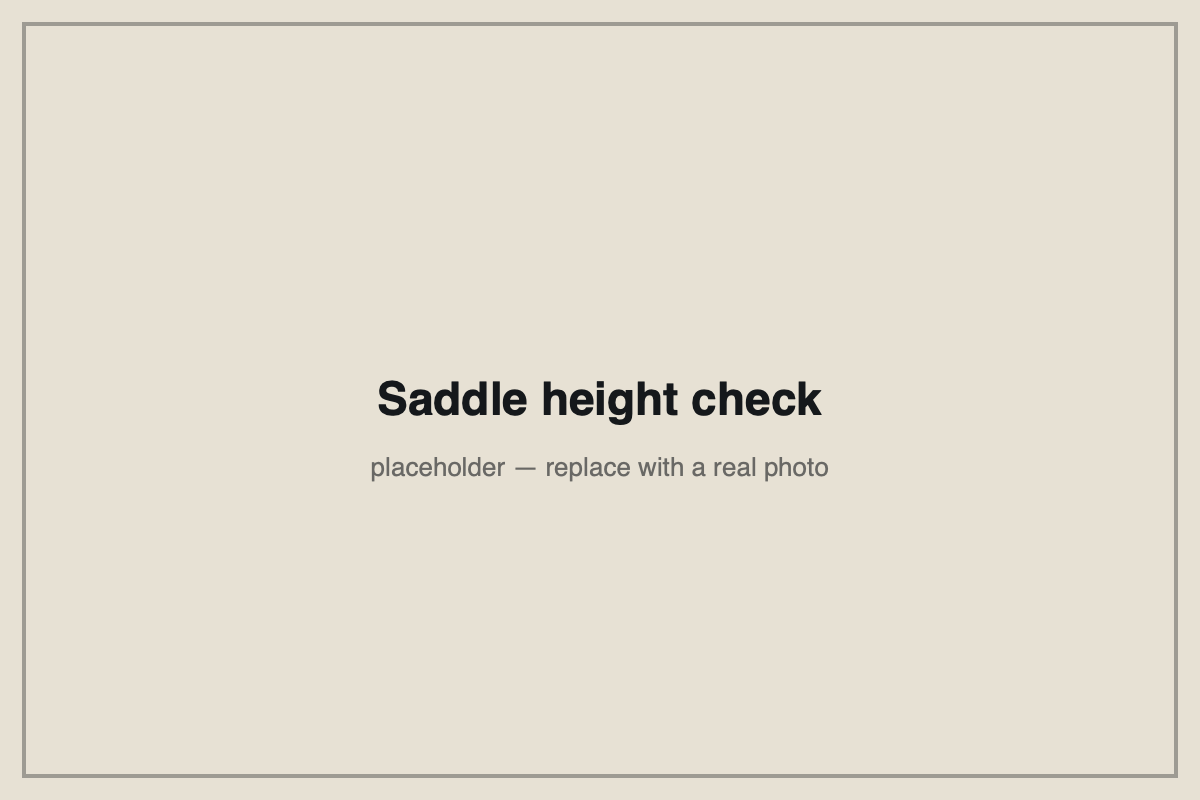 Checking saddle height on a bike